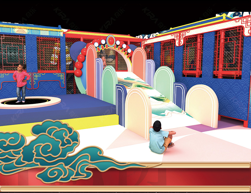 特別是在傳統(tǒng)節(jié)日中，在這樣國風(fēng)的兒童親子樂園中游玩，更有氛圍。